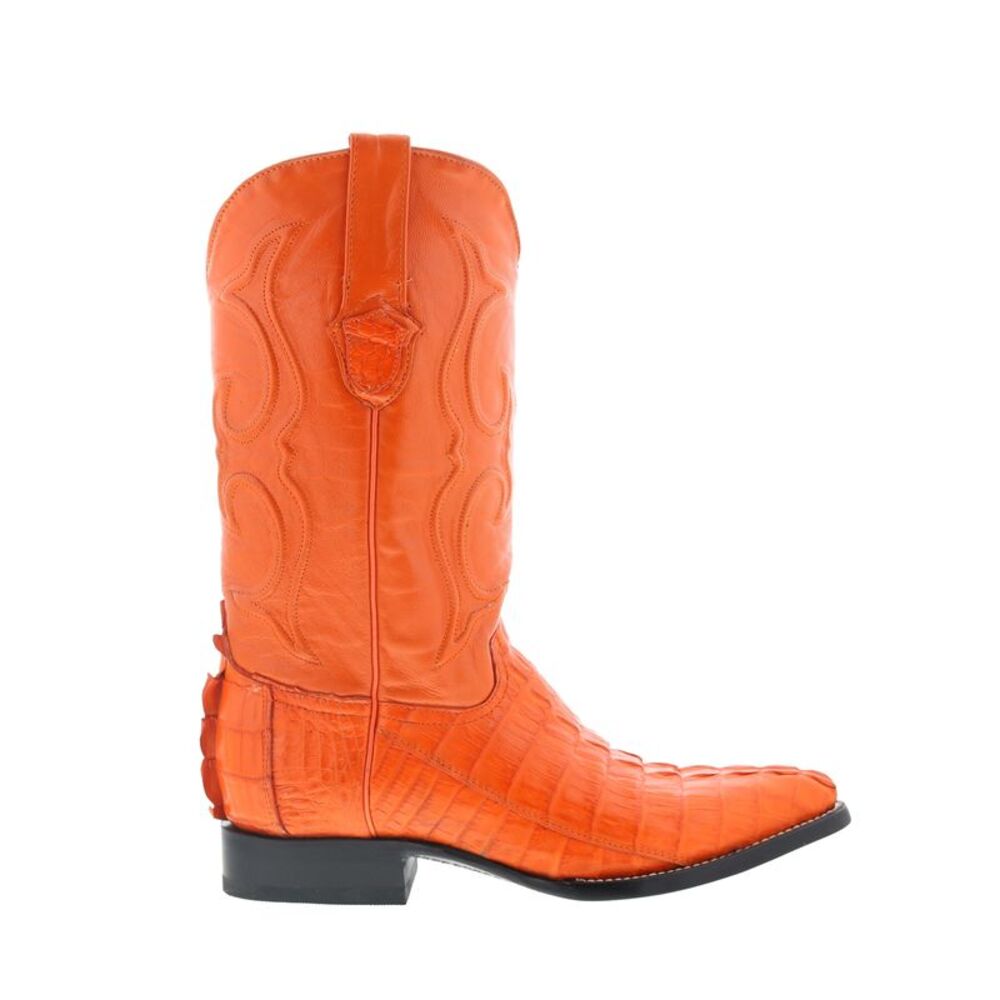 Wild West Mens Caiman Tail Boots Chihuahua Orange Boots (NWT)